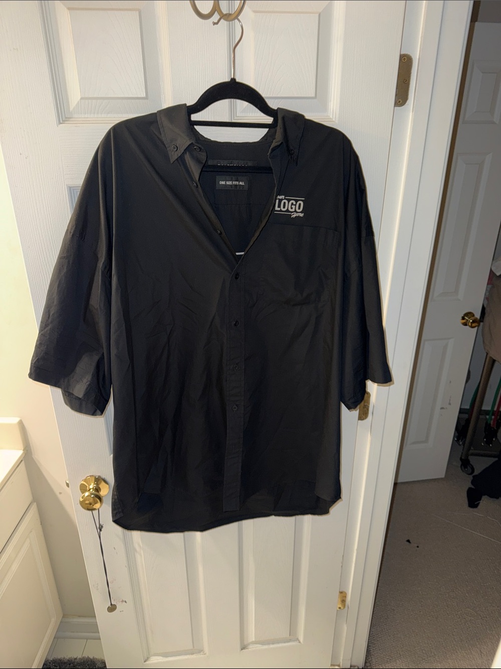 BALENCIAGA- Your Logo Here One Size Fit Shirt in Cotton Poplin
